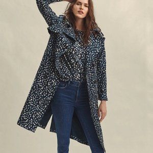 new ANNE TAYLOR PETITE dot trench jacket coat s p